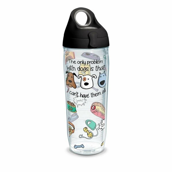 Alimentacion 24 oz. Dog Problems Water Bottle with Lid Black AL3486129